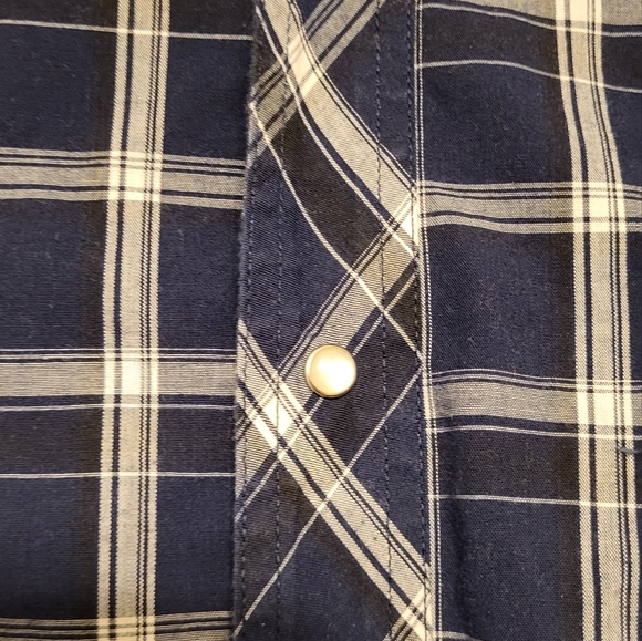 Wrangler mens western wear long sleeve navy plaid 2XL - Picture 4 of 7